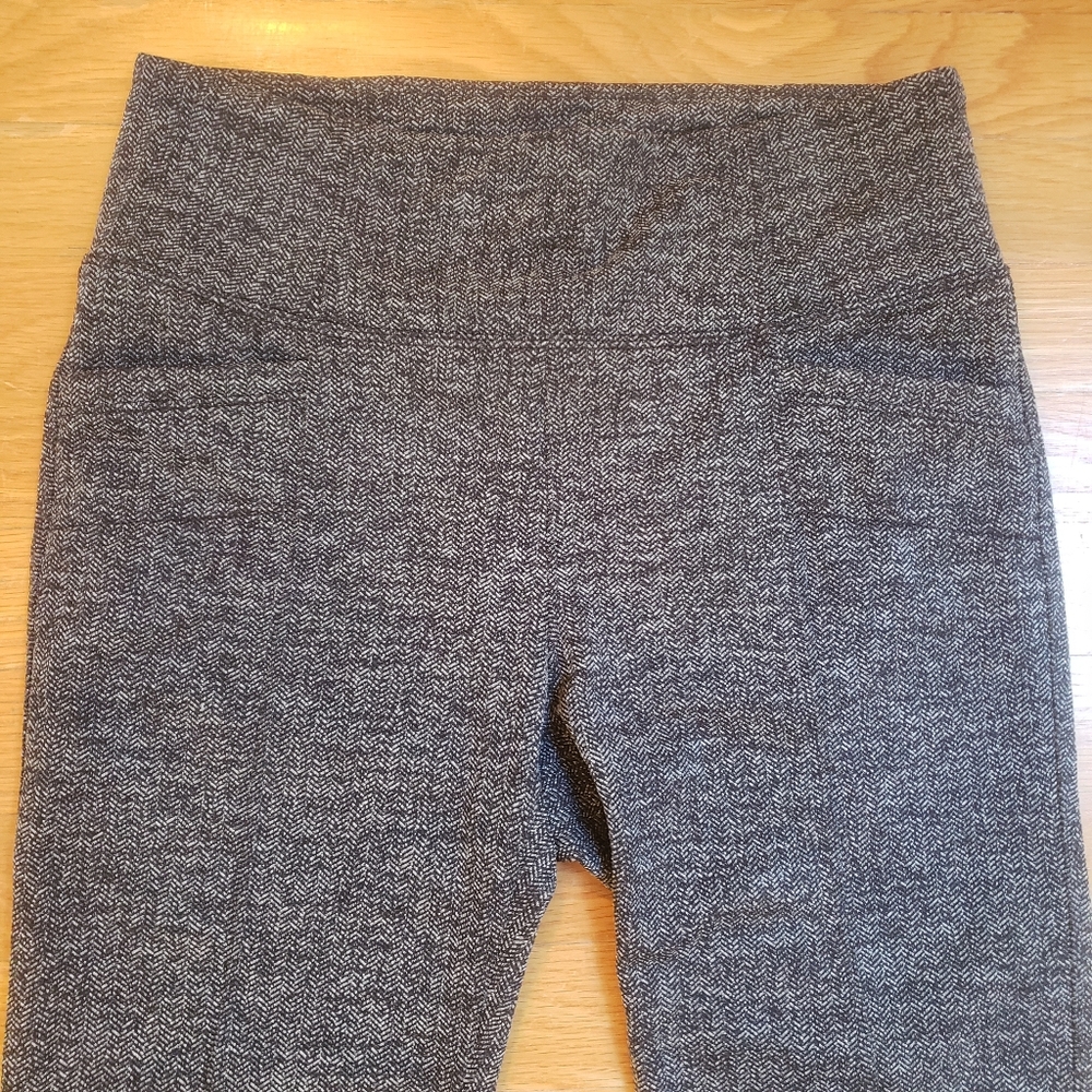 Athleta Herringbone High Waisted Leggings Pockets Medium Tall Charcoal Gray Grey - Picture 8 of 13
